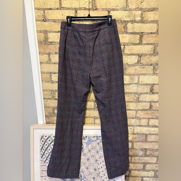 new Veronica Beard lebone gray wool plaid flare trousers - Picture 9 of 10